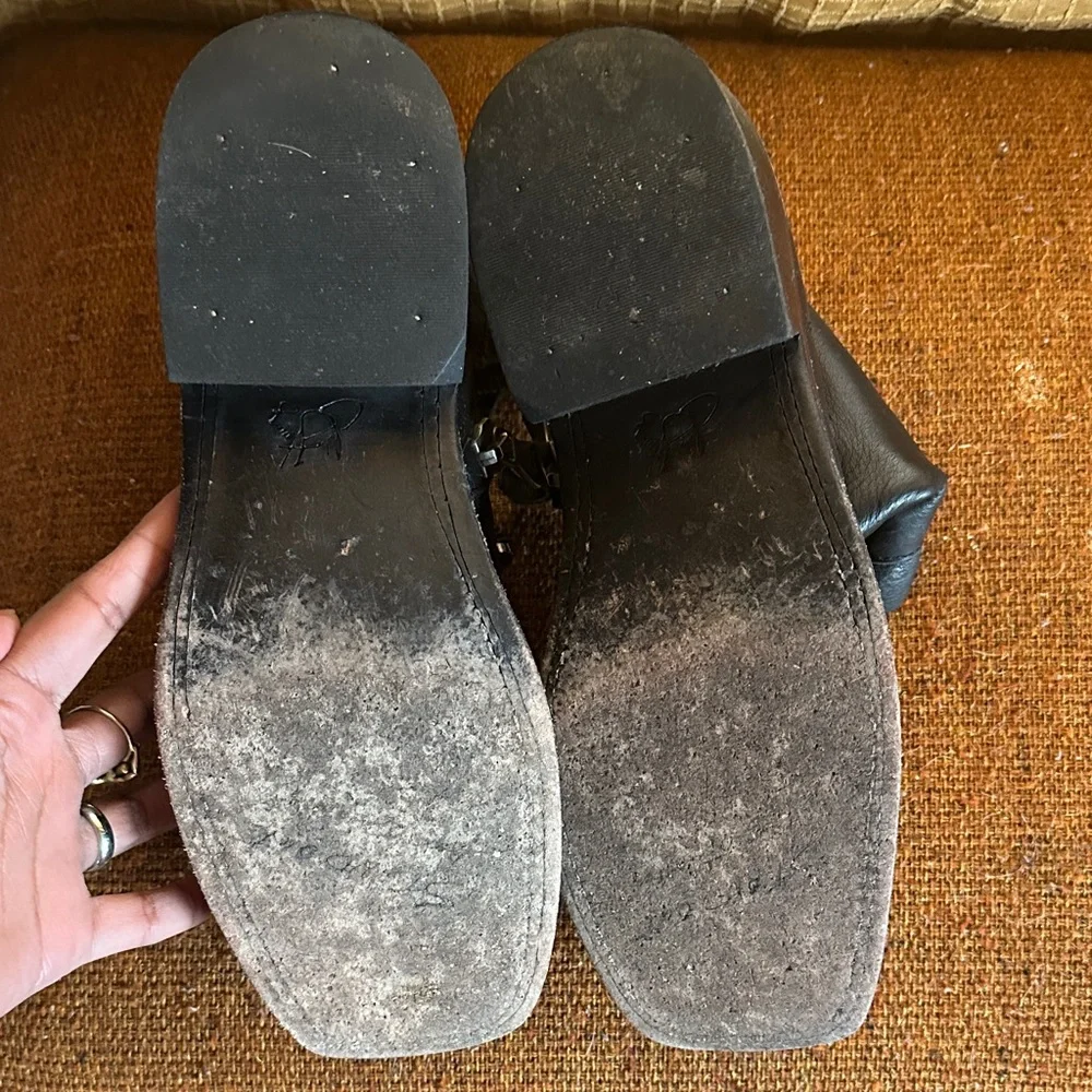 John Fluevog Black Leather Combat Boots - Picture 9 of 9